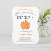 Herfst Pumpkin Ombre | Uitnodiging tot Baby shower (Staand voorkant)