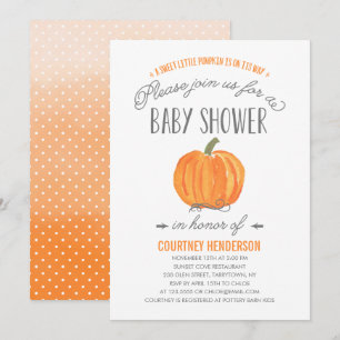Herfst Pumpkin Ombre   Uitnodiging tot Baby shower
