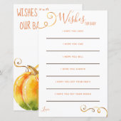 Herfst Pumpkin Oranje herfst Baby Wish Kaarten (Voorkant / Achterkant)