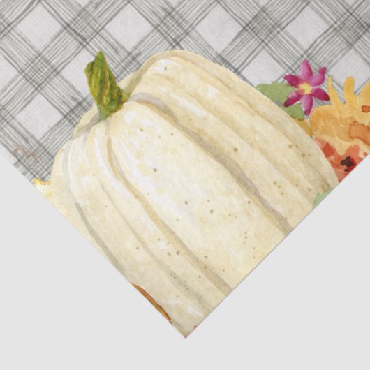 Herfst Pumpkin Oranje Wit leder Grijze buffelplaat Tissuepapier (Detail)