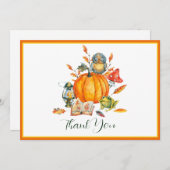 Herfst Pumpkin owl en kikker Feestdagenkaart (Voorkant / Achterkant)