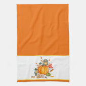 Herfst Pumpkin owl en kikker Theedoek (Verticaal)