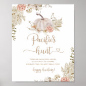 Herfst pumpkin Pacifier jacht baby shower game Pos Poster (Voorkant)