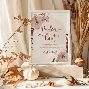 Herfst pumpkin Pacifier jacht baby shower game Pos Poster