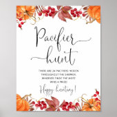 Herfst pumpkin Pacifier jachtwedstrijd baby shower Poster (Voorkant)