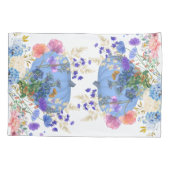 Herfst Pumpkin Pastel Blue Botanical Floral Kussensloop (Achterkant-Links)