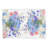 Herfst Pumpkin Pastel Blue Botanical Floral Kussensloop (Voorkant-Links)