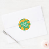 Herfst Pumpkin Patch 1e verjaardag Ronde Sticker (Envelop)
