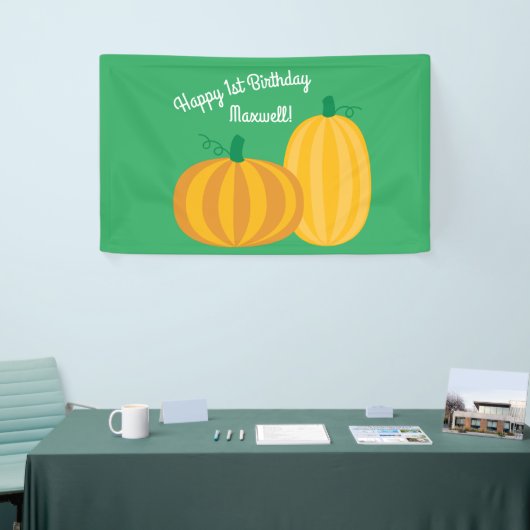 Herfst Pumpkin Patch 1e verjaardag Spandoek (Beurs)