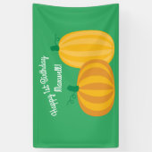 Herfst Pumpkin Patch 1e verjaardag Spandoek (Verticaal)