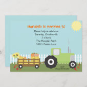 Herfst Pumpkin Patch Birthday Party Invitation Kaart (Voorkant / Achterkant)