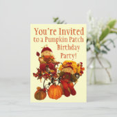 Herfst Pumpkin Patch Birthday Party Kaart (Staand voorkant)