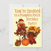 Herfst Pumpkin Patch Birthday Party Kaart (Voorkant)