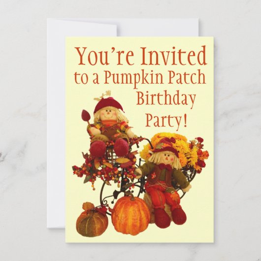 Herfst Pumpkin Patch Birthday Party Kaart (Voorkant)