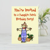 Herfst Pumpkin Patch Birthday Party Kaart (Staand voorkant)