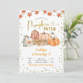 Herfst Pumpkin Patch Birthday Uitnodiging (Staand voorkant)