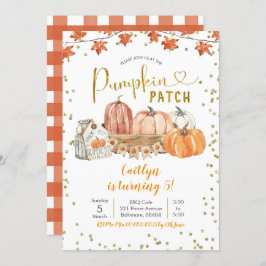 Herfst Pumpkin Patch Birthday Uitnodiging