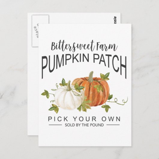 HERFST PUMPKIN PATCH BRIEFKAART (Voorkant / Achterkant)