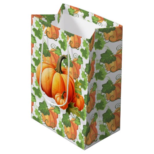 Herfst Pumpkin Patch Medium Cadeauzakje (Voorkant Gekanteld)