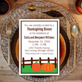 Herfst Pumpkin Patch Thanksgiving Uitnodigen Kaart