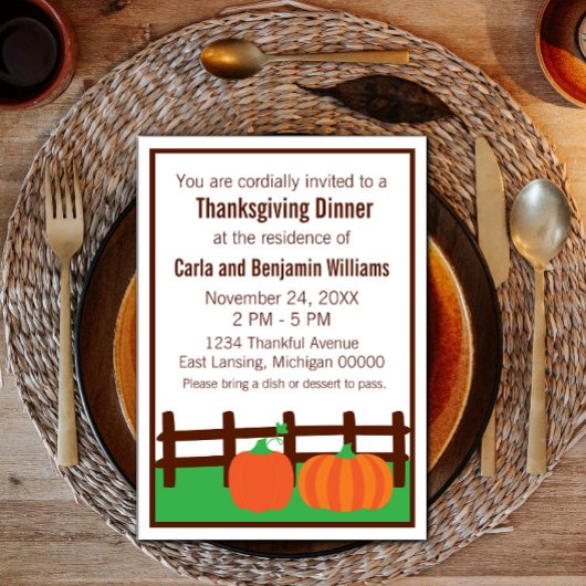 Herfst Pumpkin Patch Thanksgiving Uitnodigen Kaart