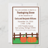 Herfst Pumpkin Patch Thanksgiving Uitnodigen Kaart (Voorkant)