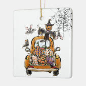 Herfst Pumpkin Patch Truck met vleermuizen Keramisch Ornament (Links)