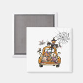 Herfst Pumpkin Patch Truck met vleermuizen Magneet (Voorkant / Achterkant)