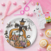 Herfst Pumpkin Patch Truck met vleermuizen Papieren Bordje (Feest)