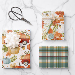 Herfst Pumpkin Patch Truck Pset Inpakpapier Vel