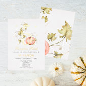 Herfst Pumpkin Patch Verjaardag Herfst 5e Verjaard Folie Uitnodiging