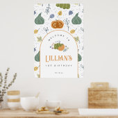 Herfst Pumpkin Patch Verjaardagsfeestje Welkom Poster (Keuken)