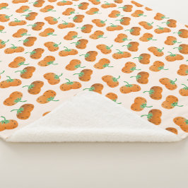 Herfst Pumpkin Pattern Autumn Harvest Oranje Sherpa Deken