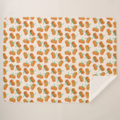 Herfst Pumpkin Pattern Autumn Harvest Oranje Sherpa Deken (Voorkant (horizontaal))