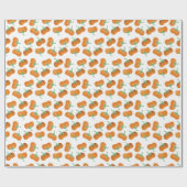 Herfst Pumpkin Pattern Autumn Oranje Cadeaupapier (Vlak)