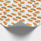 Herfst Pumpkin Pattern Autumn Oranje Cadeaupapier (Hoek)