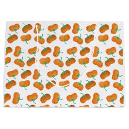 Herfst Pumpkin Pattern Autumn Oranje Green Groot Cadeauzakje