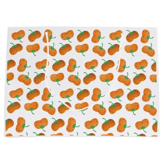 Herfst Pumpkin Pattern Autumn Oranje Green Groot Cadeauzakje (Voorkant)