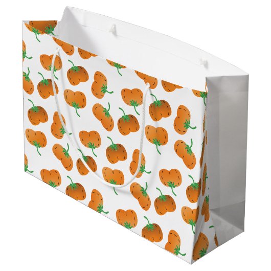 Herfst Pumpkin Pattern Autumn Oranje Green Groot Cadeauzakje (Achterkant Gekanteld)