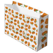 Herfst Pumpkin Pattern Autumn Oranje Green Groot Cadeauzakje (Voorkant Gekanteld)