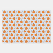 Herfst Pumpkin Pattern Blue Inpakpapier Vel (Voorkant)