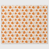Herfst Pumpkin Pattern Oranje Cadeaupapier (Vlak)