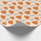 Herfst Pumpkin Pattern Oranje Cadeaupapier (Hoek)