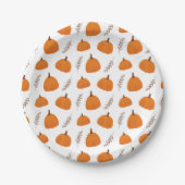 Herfst Pumpkin Pattern Papieren Bordje (Voorkant)