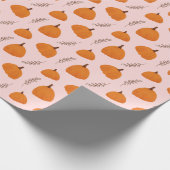 Herfst Pumpkin Pattern Roze Cadeaupapier (Hoek)
