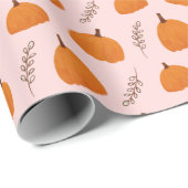 Herfst Pumpkin Pattern Roze Cadeaupapier (Rol Hoek)