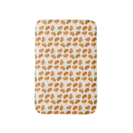 Herfst Pumpkin Pattern Thanksgiving Harvest Oranje Badmat (Voorkant Verticaal)