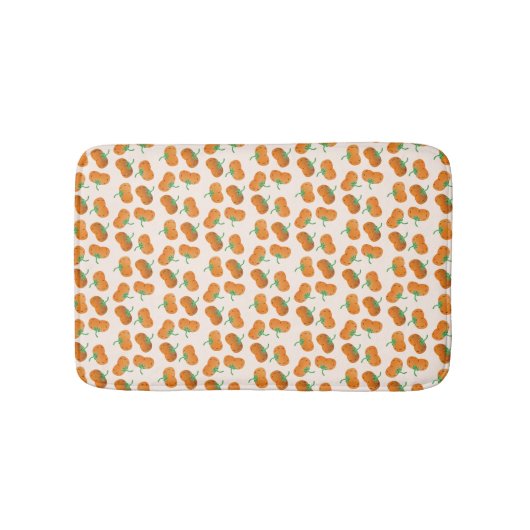 Herfst Pumpkin Pattern Thanksgiving Harvest Oranje Badmat (Voorkant)