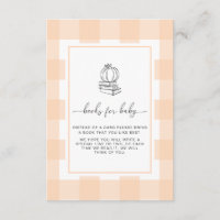 Herfst Pumpkin Peach Gingham Books Request Card