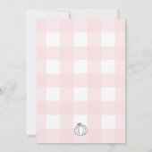 Herfst Pumpkin Pink Gingham Uitnodiging (Achterkant)